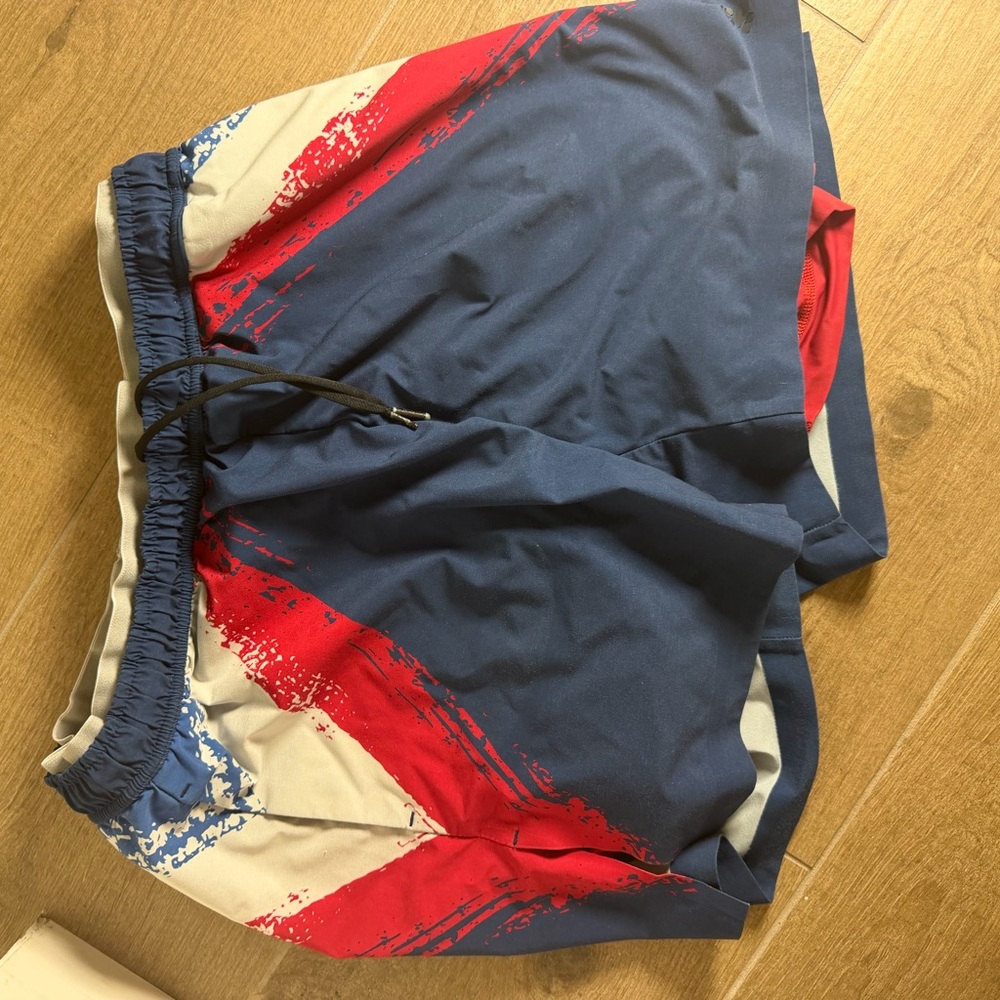 chubbies Navy Blue Red Athletic Shorts